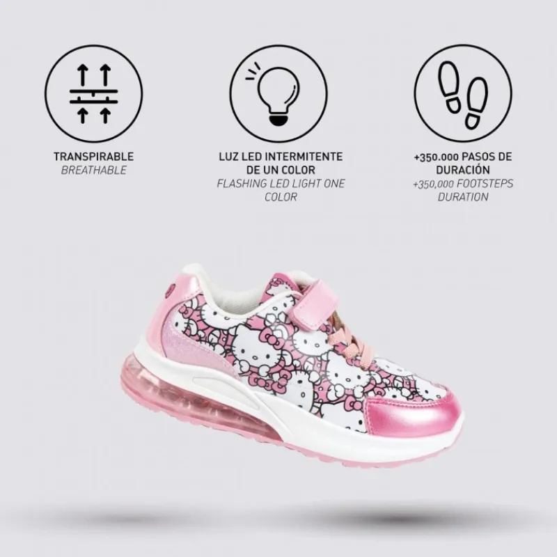 Cerdá Kids Calzado Kids^Zapatillas Deportivas con Luces Hello Kitty PVC T025-T032
