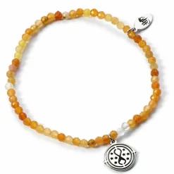 Distrineo Giratiempo De Hermione^Pulsera Charm de Giratiempos con perlas naranja - Harry Potter