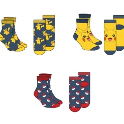 New Import Moda Pokemon|Regalos Y Coleccionismo Para Gamers - Cosas De Videojuegos Míticos^Set de 3 pares de Calcetines Pokemon
