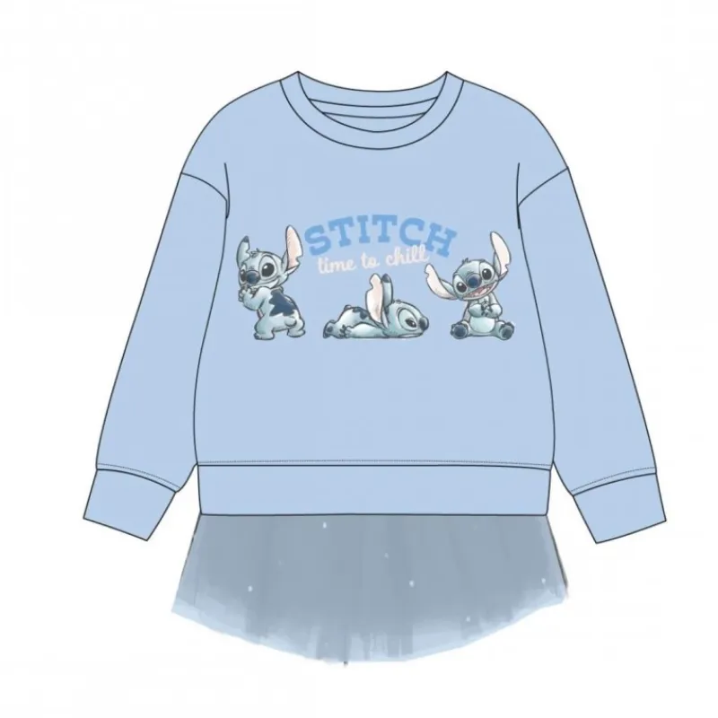 Niños Cerdá Kids Marvel Y Dc Para Niños|Disney Para Niñas^Sudadera Infantil Azul con Tul de Stitch para Niñas 4-10 Años